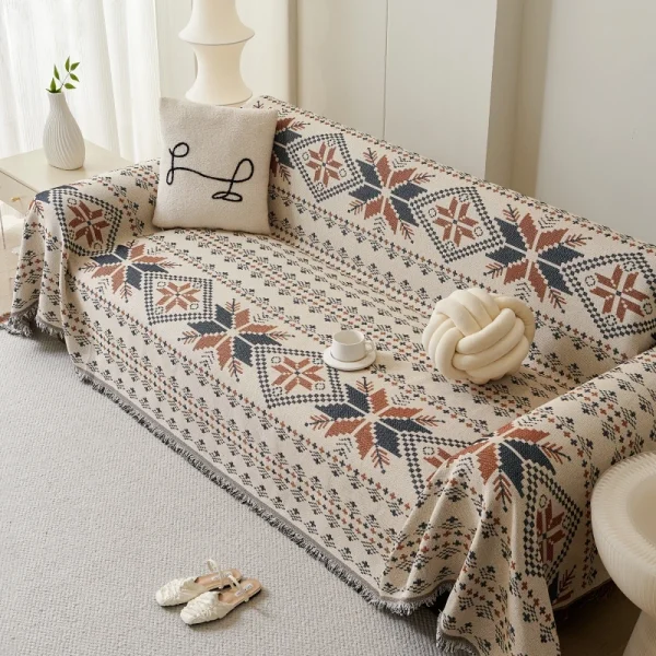 Reversible Leaf Jacquard Sofa Cover
