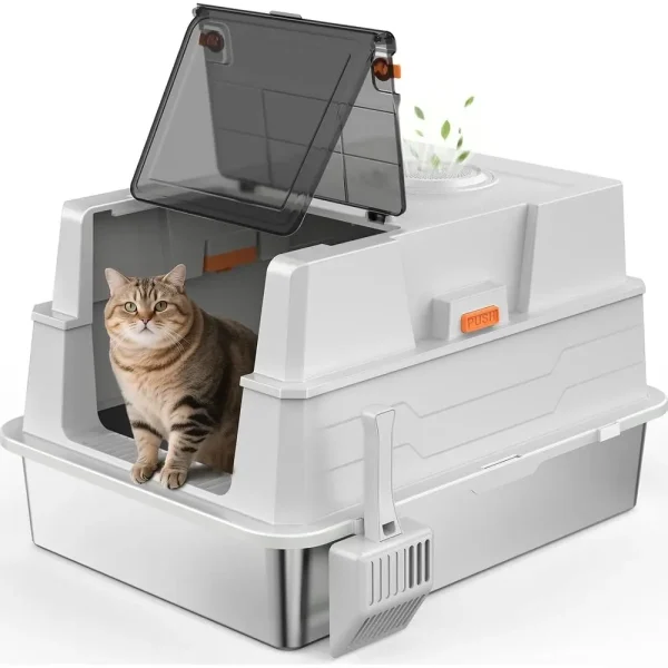 XXL Enclosed Stainless Steel Litter Box
