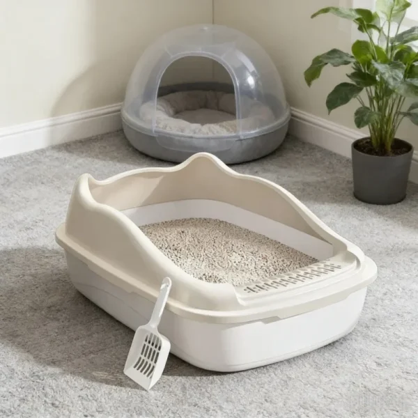 Easy-Entry High-Sided Litter Box