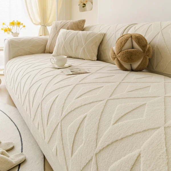 Plush Jacquard Sofa Seat Cover