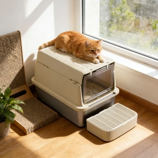 Flip-Top Enclosed Litter Box